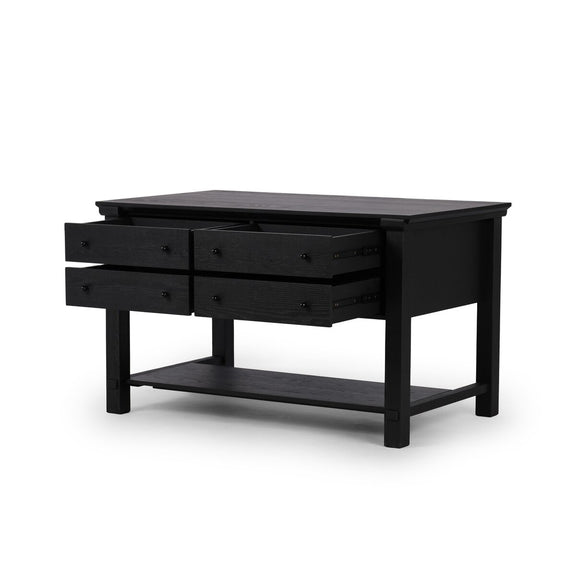 Gardendale Small Kitchen Island - Stained Black Oak Veneer
