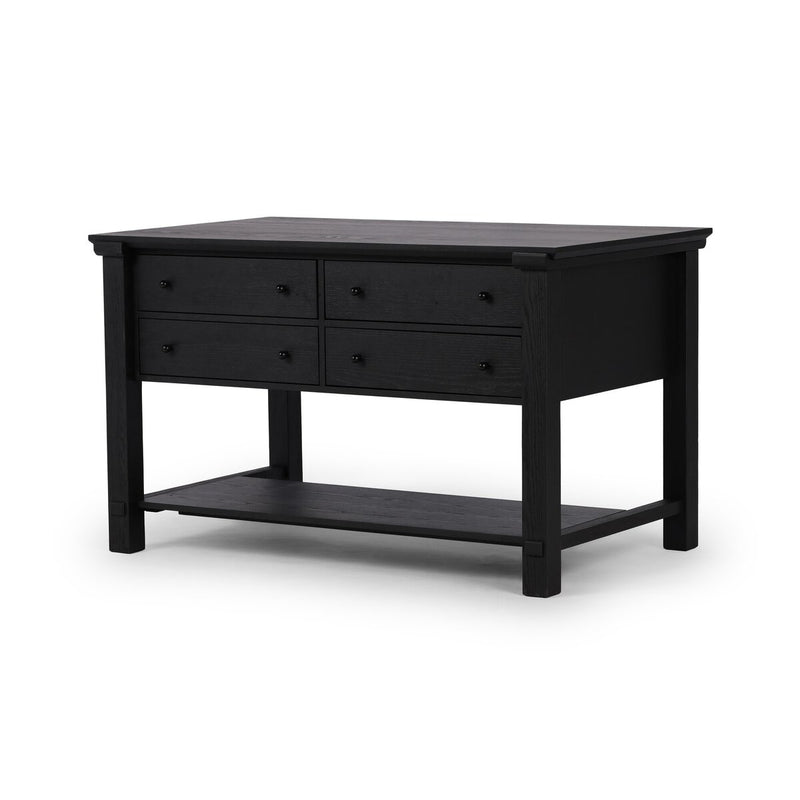Gardendale Small Kitchen Island - Stained Black Oak Veneer