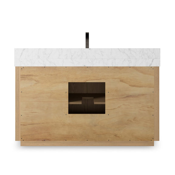 Everett Single Wide Vanity - Satin Light Wash Oak Veneer