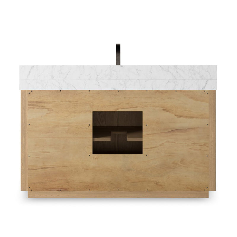 Everett Single Wide Vanity - Satin Light Wash Oak Veneer