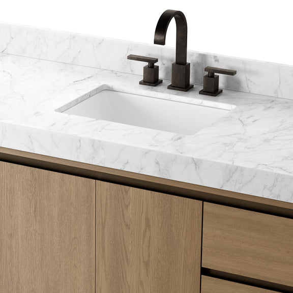 Everett Single Wide Vanity - Satin Light Wash Oak Veneer