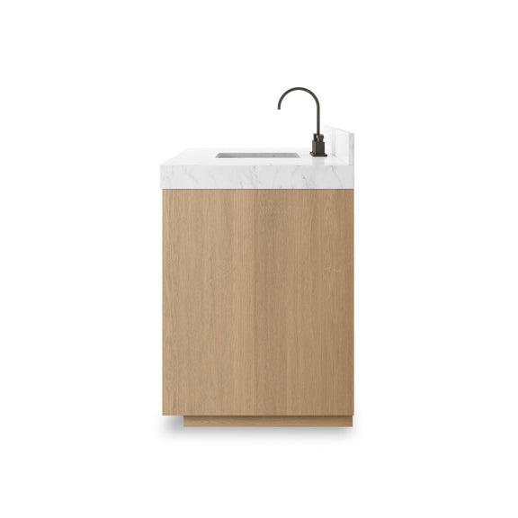 Everett Single Wide Vanity - Satin Light Wash Oak Veneer