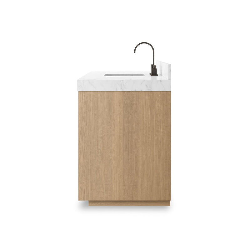 Everett Single Wide Vanity - Satin Light Wash Oak Veneer