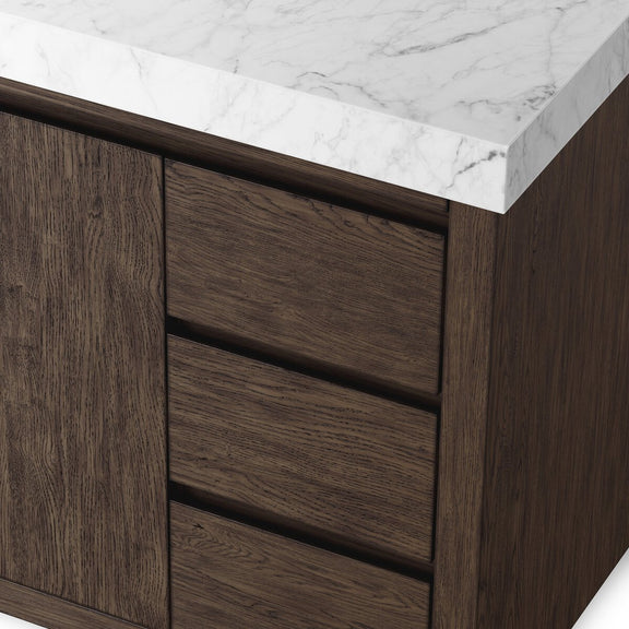 Everett Single Wide Vanity - Satin Espresso Oak Veneer