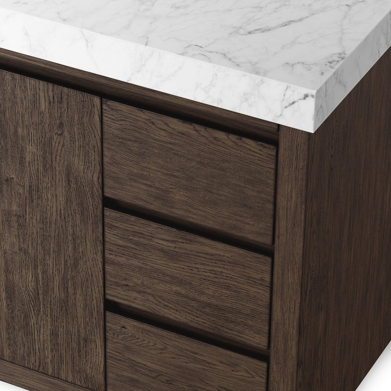 Everett Single Wide Vanity - Satin Espresso Oak Veneer
