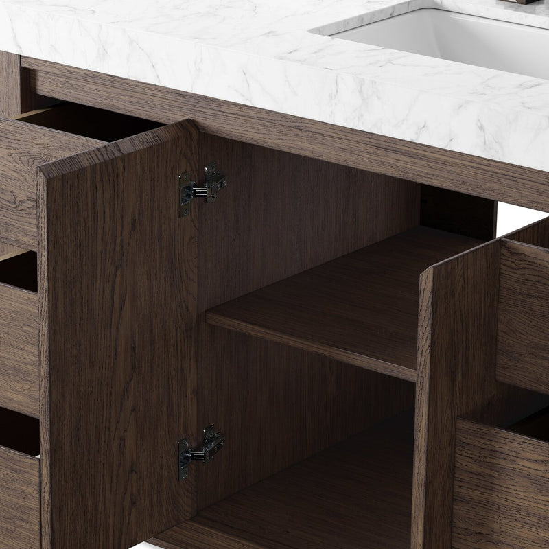 Everett Single Wide Vanity - Satin Espresso Oak Veneer