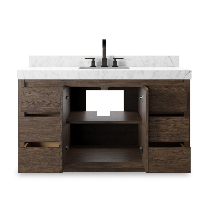 Everett Single Wide Vanity - Satin Espresso Oak Veneer