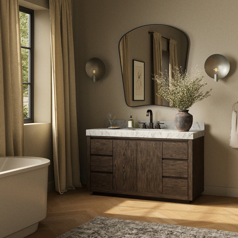 Everett Single Wide Vanity - Satin Espresso Oak Veneer