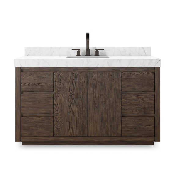 Everett Single Wide Vanity - Satin Espresso Oak Veneer