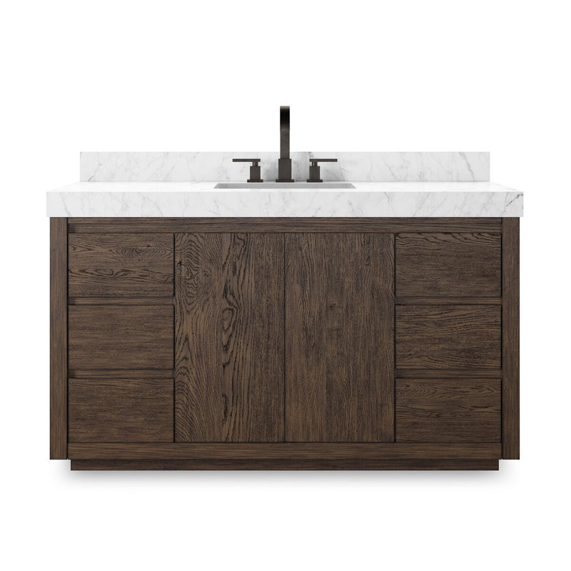 Everett Single Wide Vanity - Satin Espresso Oak Veneer