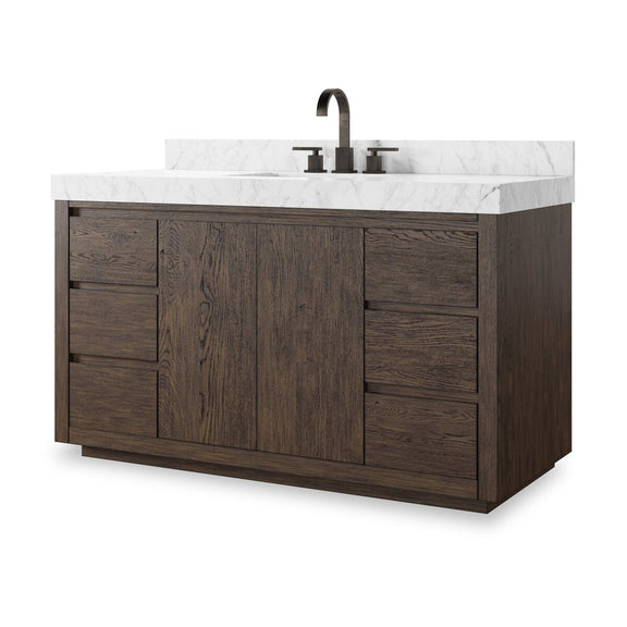 Everett Single Wide Vanity - Satin Espresso Oak Veneer