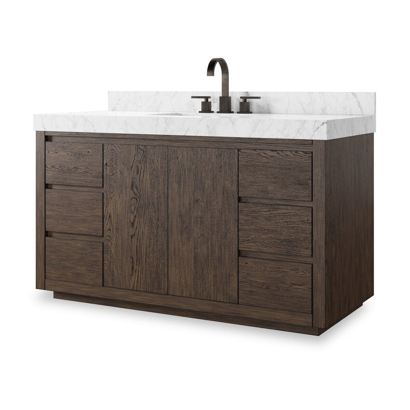 Everett Single Wide Vanity - Satin Espresso Oak Veneer