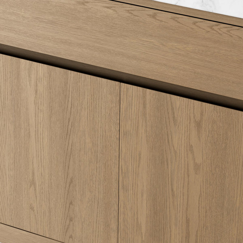 Everett Single Vanity - Satin Light Wash Oak Veneer