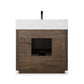Everett Single Vanity - Satin Espresso Oak Veneer