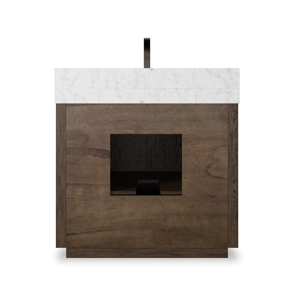 Everett Single Vanity - Satin Espresso Oak Veneer