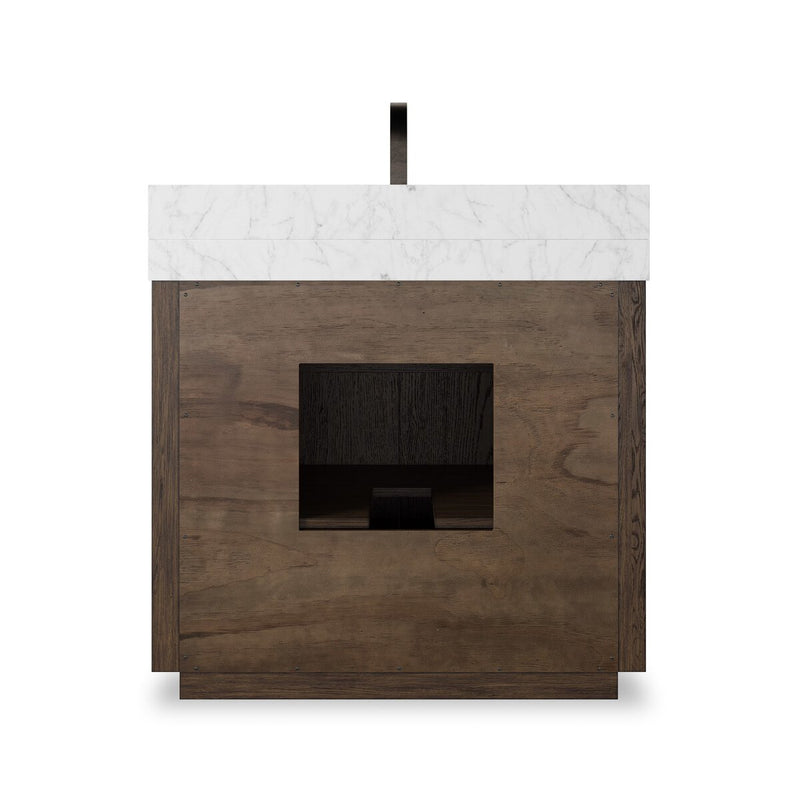 Everett Single Vanity - Satin Espresso Oak Veneer