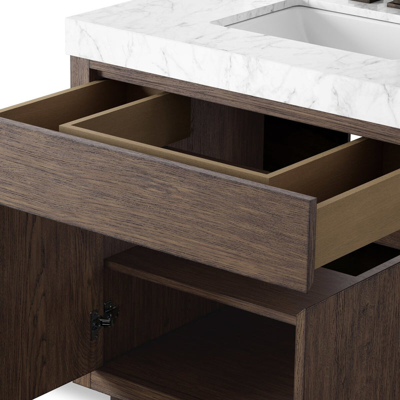 Everett Single Vanity - Satin Espresso Oak Veneer