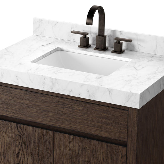 Everett Single Vanity - Satin Espresso Oak Veneer