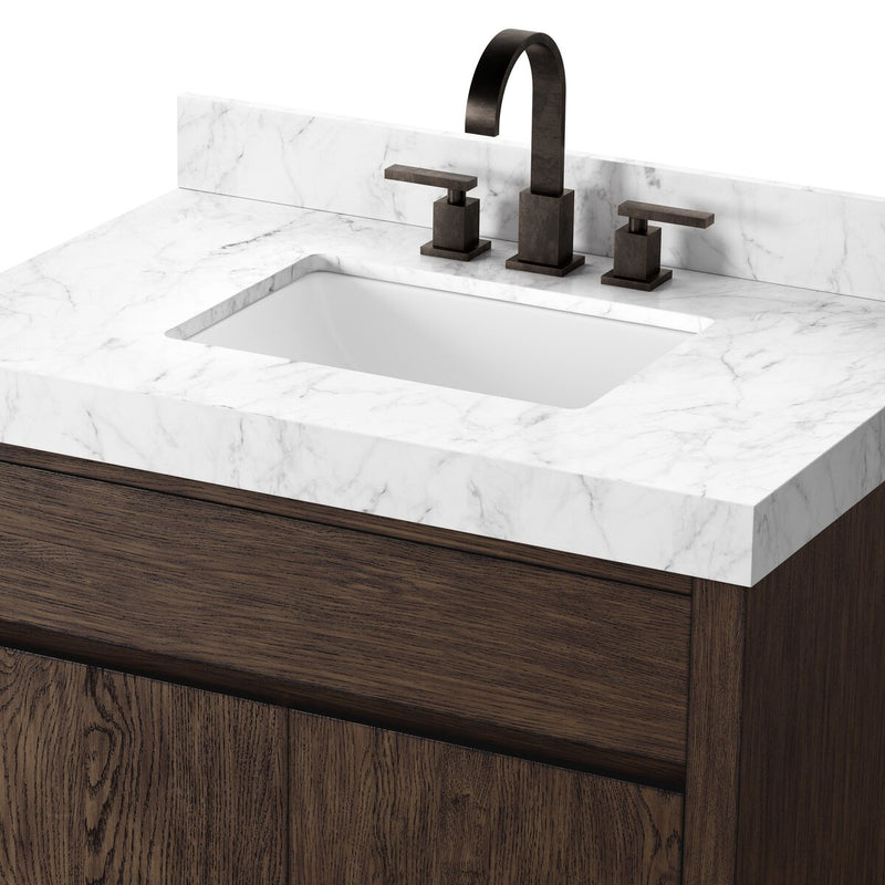 Everett Single Vanity - Satin Espresso Oak Veneer