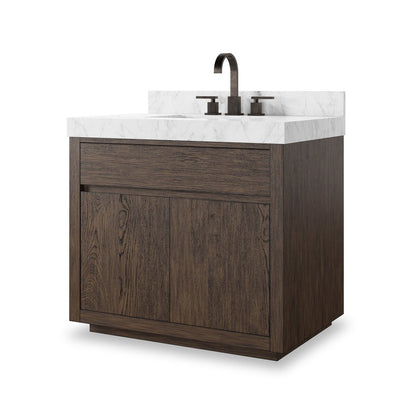 Everett Single Vanity - Satin Espresso Oak Veneer