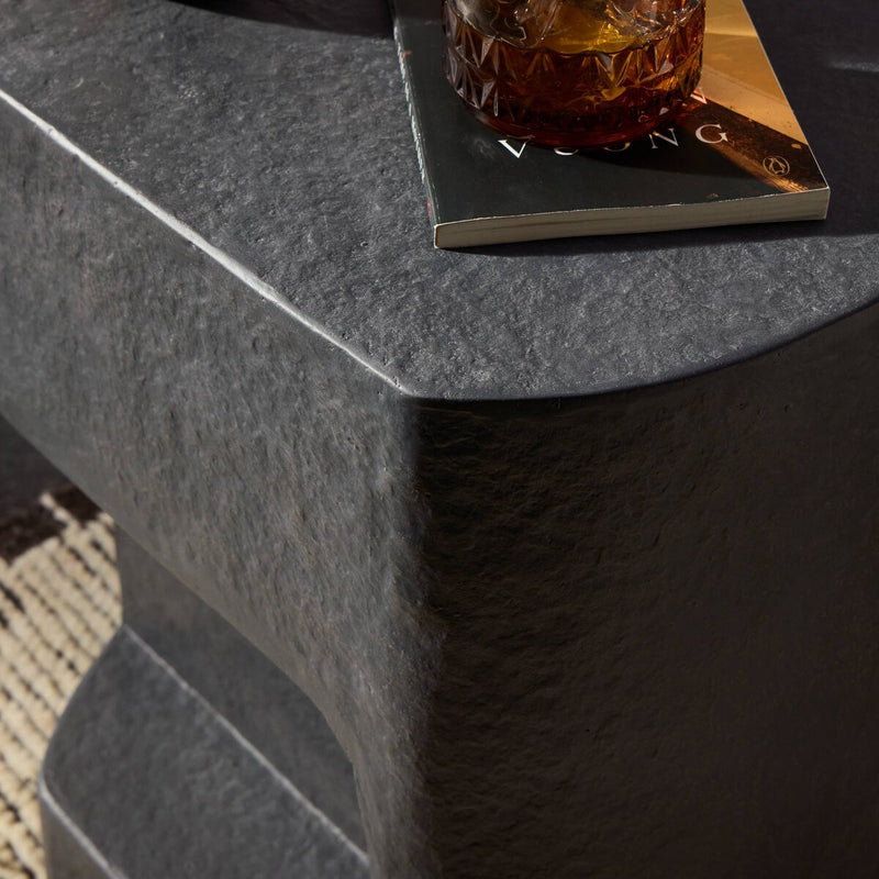 Clementine End Table - Distressed Graphite Concrete