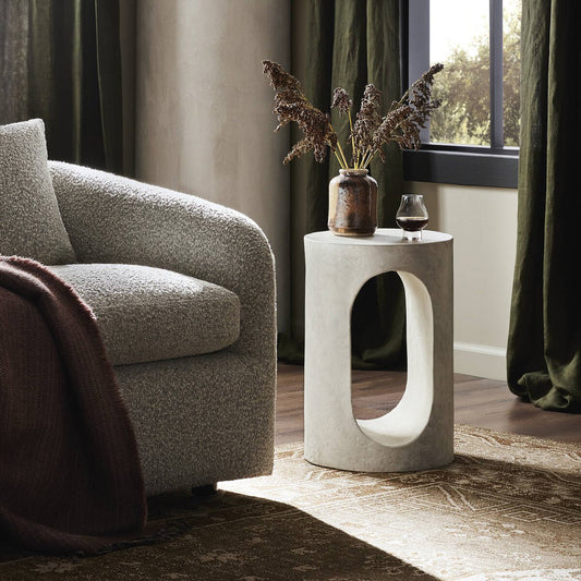 Samson End Table - Textured Lunar Concrete