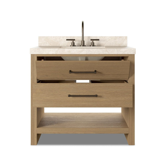 Anthem Single Vanity - Satin Light Wash Oak Veneer