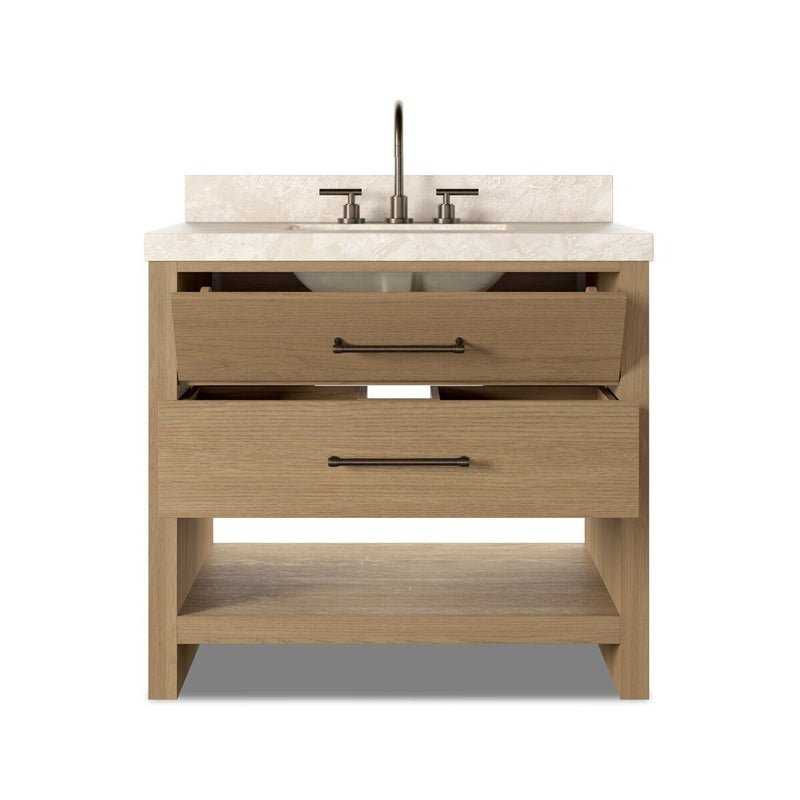 Anthem Single Vanity - Satin Light Wash Oak Veneer