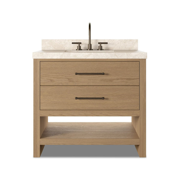 Anthem Single Vanity - Satin Light Wash Oak Veneer