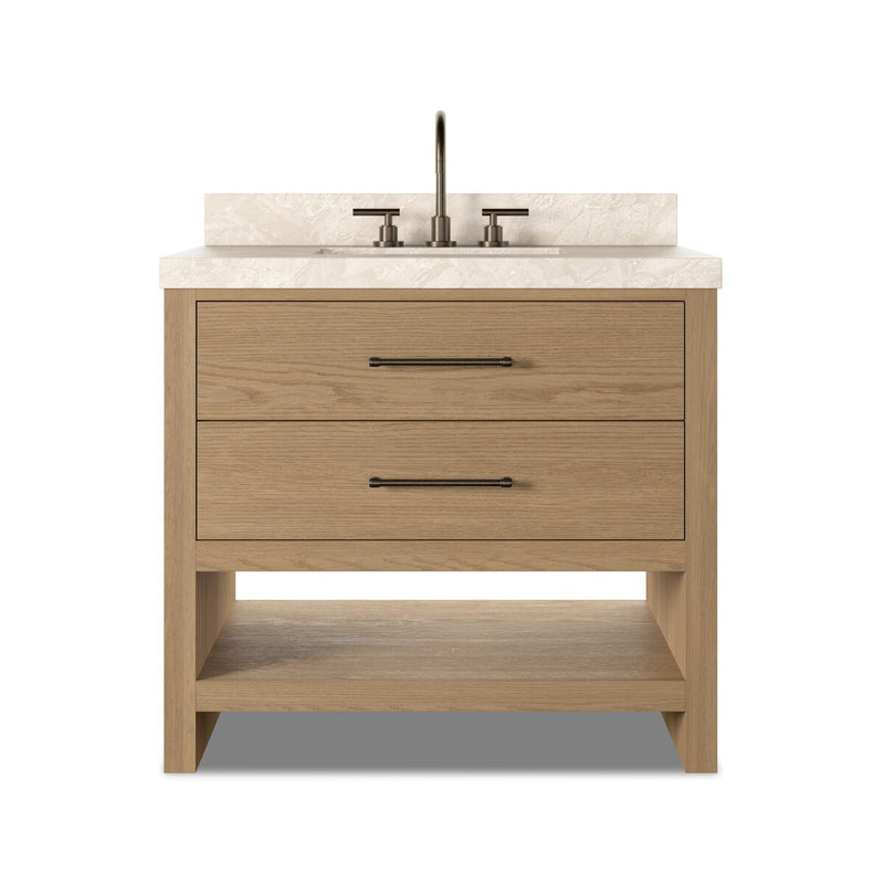 Anthem Single Vanity - Satin Light Wash Oak Veneer