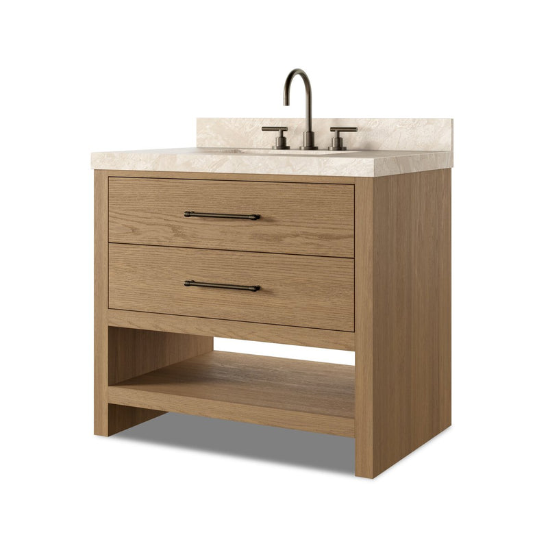 Anthem Single Vanity - Satin Light Wash Oak Veneer