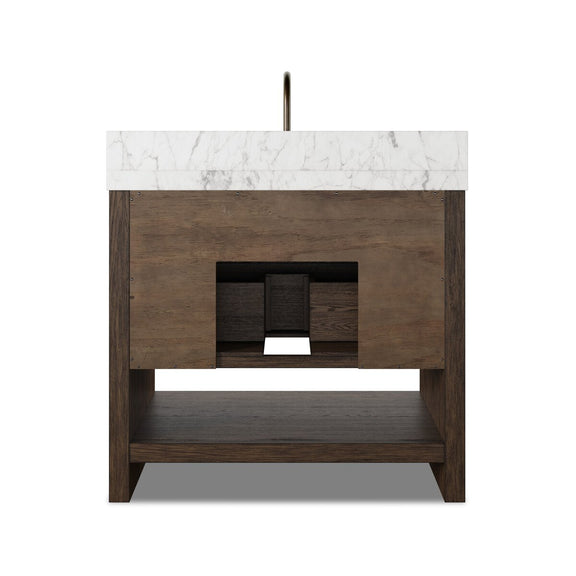 Anthem Single Vanity - Satin Espresso Oak Veneer