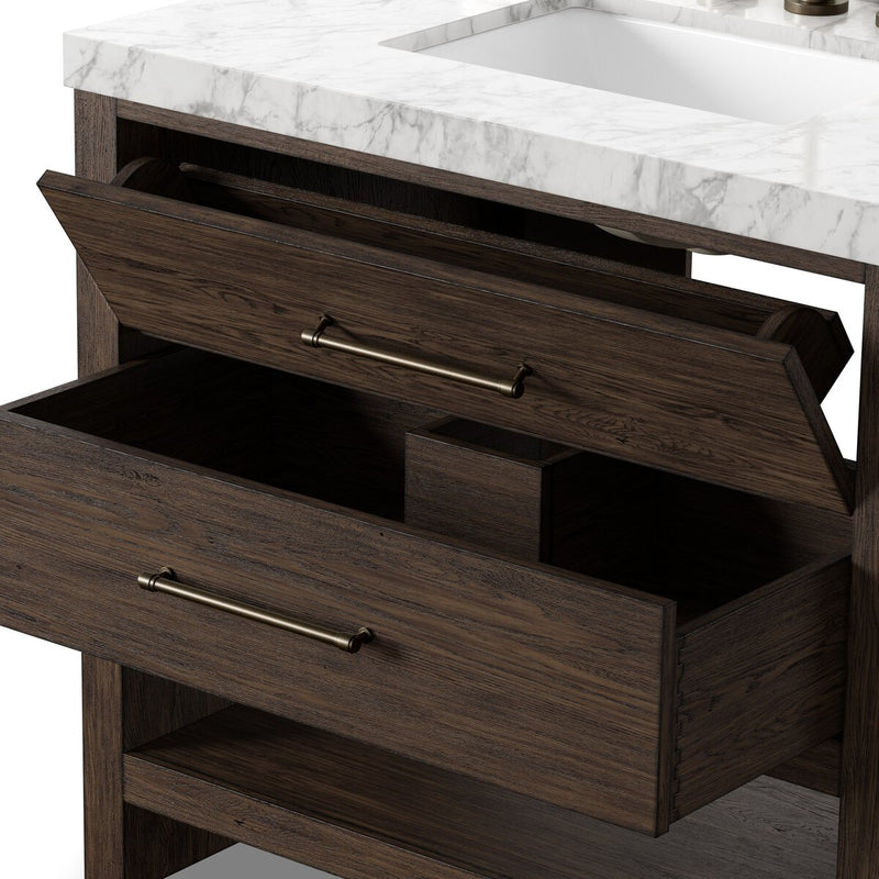 Anthem Single Vanity - Satin Espresso Oak Veneer
