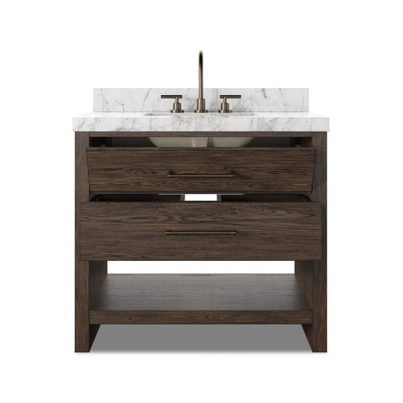 Anthem Single Vanity - Satin Espresso Oak Veneer