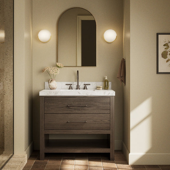Anthem Single Vanity - Satin Espresso Oak Veneer