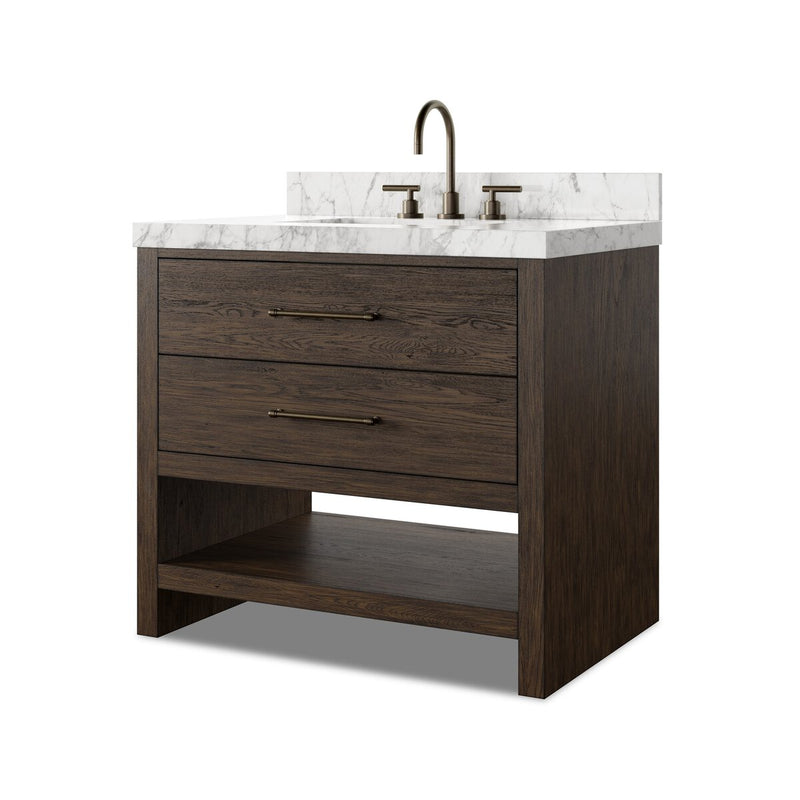 Anthem Single Vanity - Satin Espresso Oak Veneer