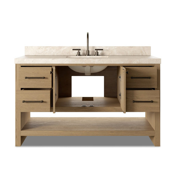 Anthem Single Wide Vanity - Satin Light Wash Oak Veneer