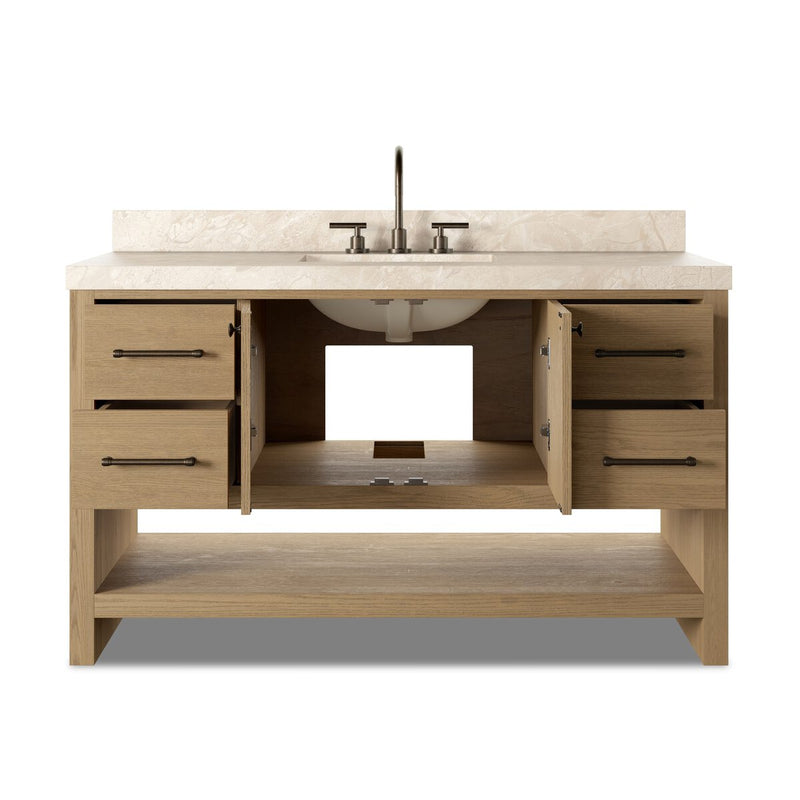 Anthem Single Wide Vanity - Satin Light Wash Oak Veneer
