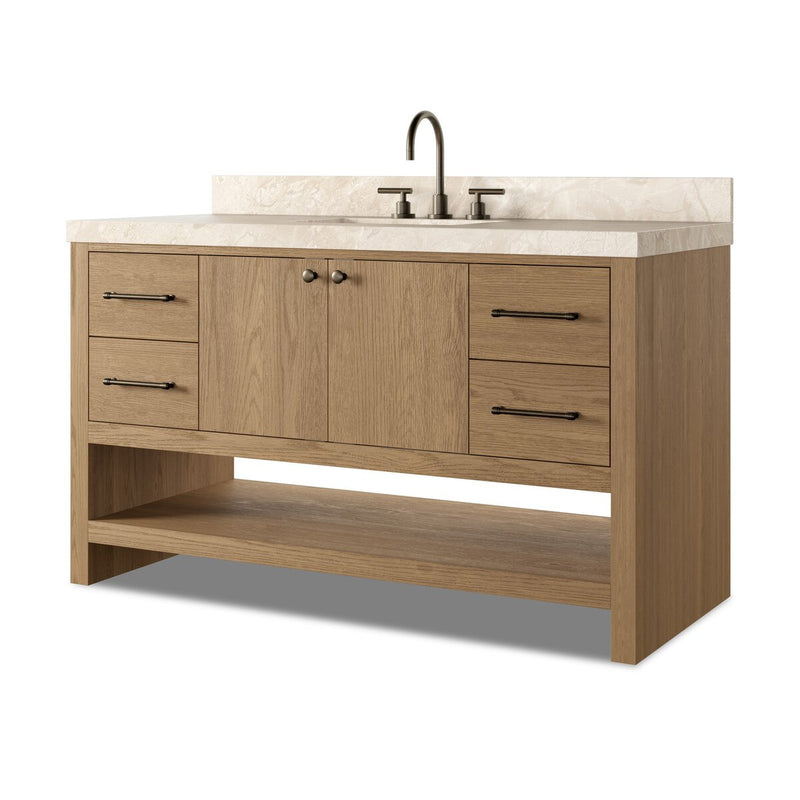 Anthem Single Wide Vanity - Satin Light Wash Oak Veneer