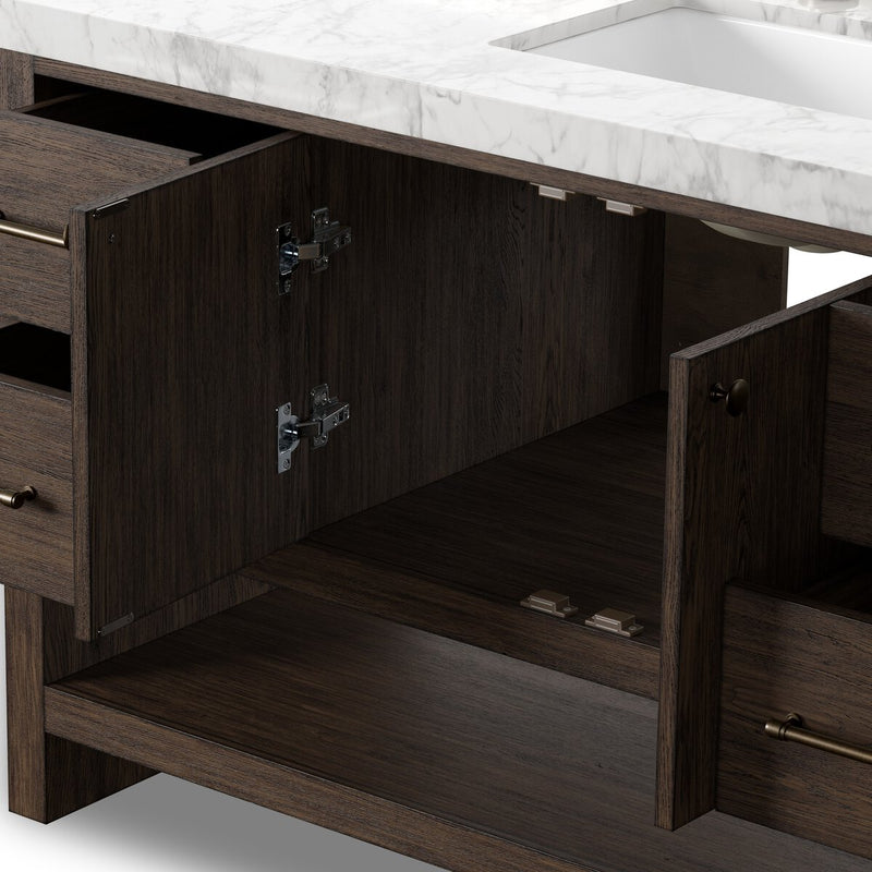 Anthem Single Wide Vanity - Satin Espresso Oak Veneer