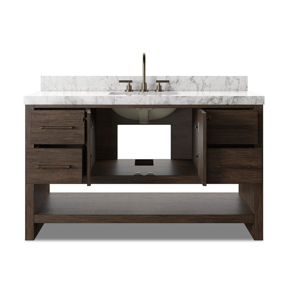 Anthem Single Wide Vanity - Satin Espresso Oak Veneer