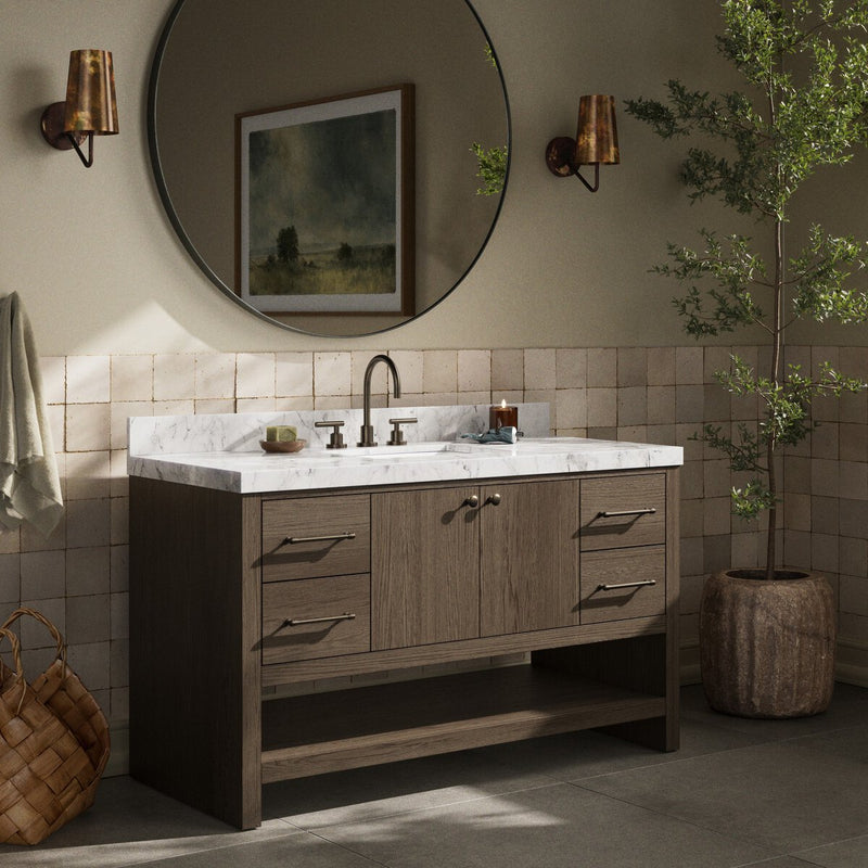 Anthem Single Wide Vanity - Satin Espresso Oak Veneer