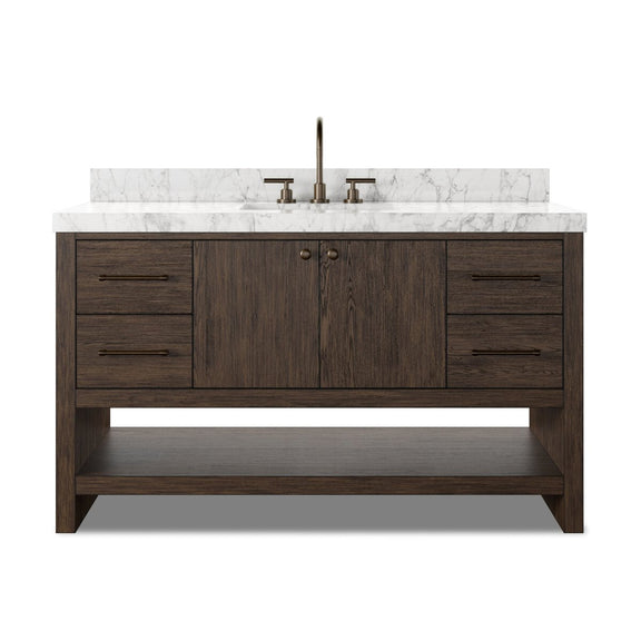 Anthem Single Wide Vanity - Satin Espresso Oak Veneer