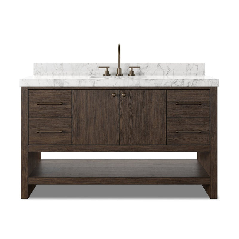 Anthem Single Wide Vanity - Satin Espresso Oak Veneer