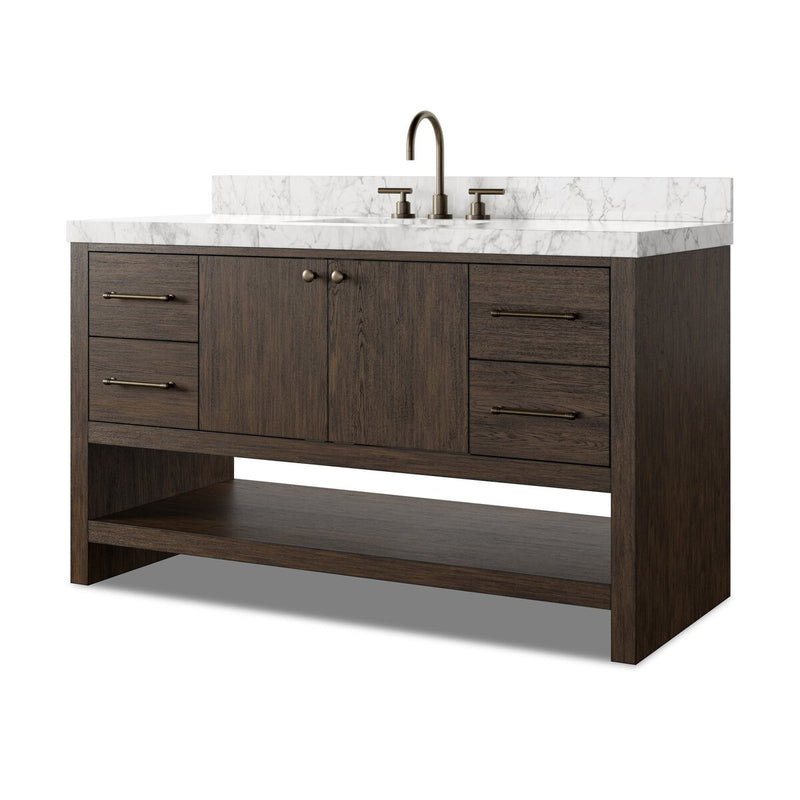 Anthem Single Wide Vanity - Satin Espresso Oak Veneer