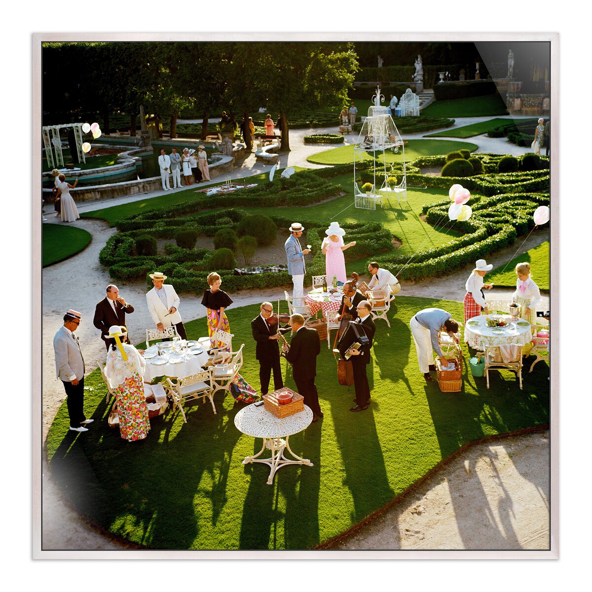 Garden Party by Slim Aarons - White Washed Maple Floater