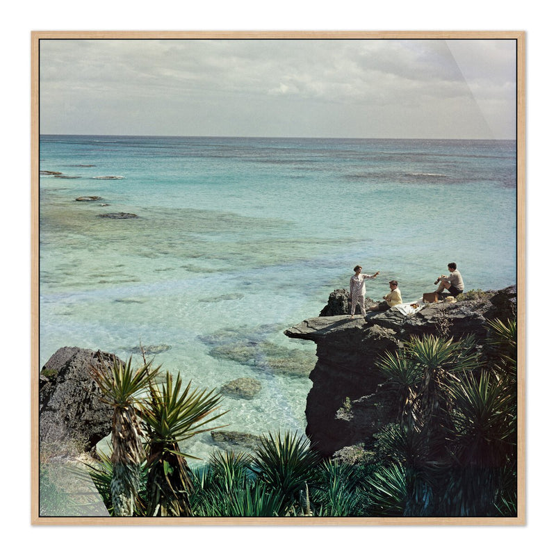A Nice Spot For Lunch by Slim Aarons - White Washed Maple Floater