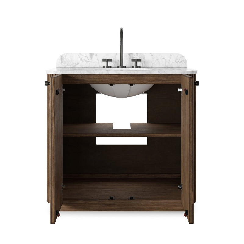 Malden Single Vanity - Satin Espresso Oak Veneer