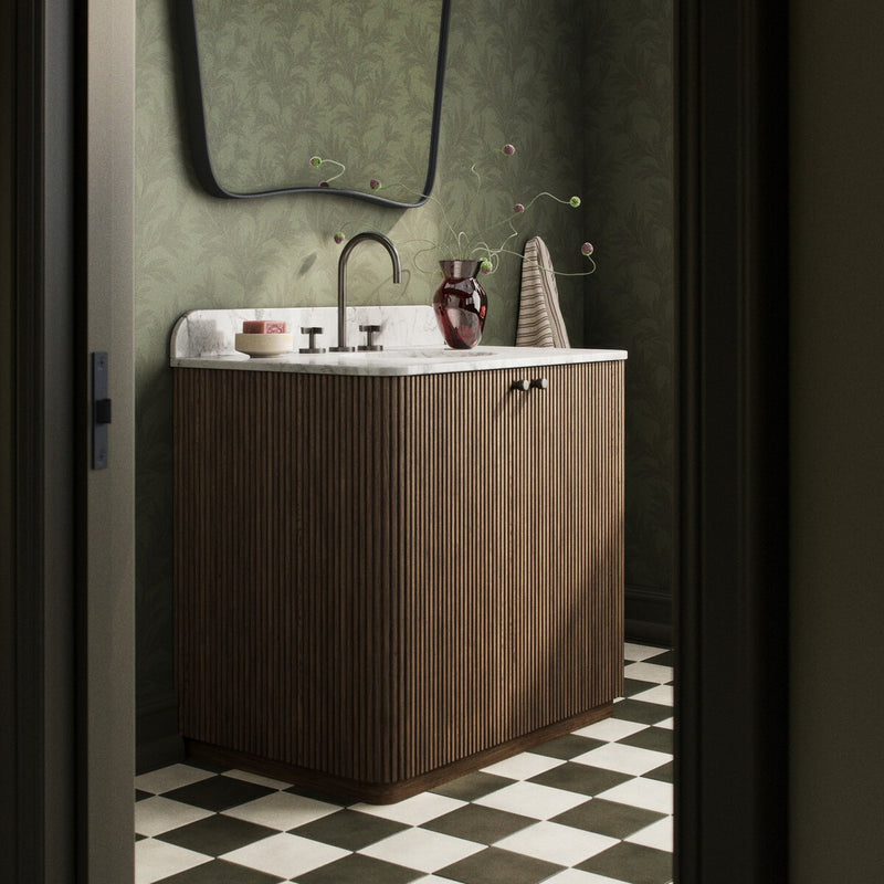 Malden Single Vanity - Satin Espresso Oak Veneer
