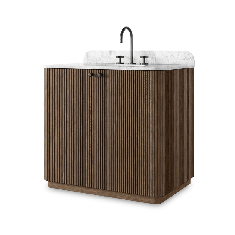 Malden Single Vanity - Satin Espresso Oak Veneer